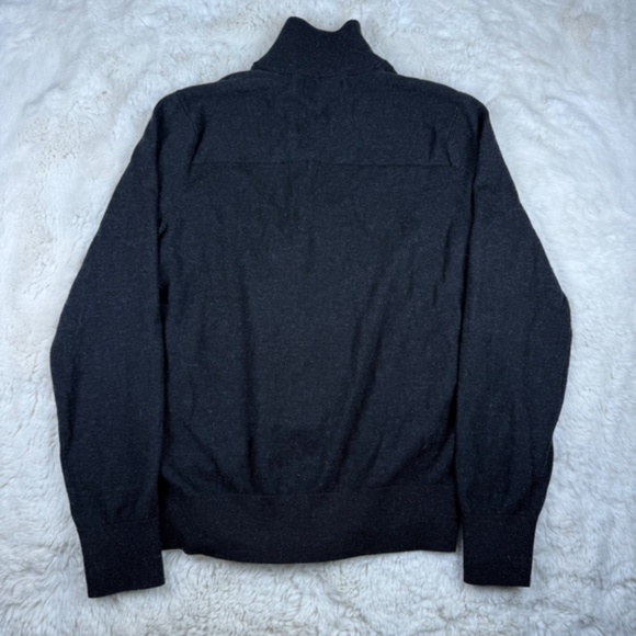 Banana Republic Merino Wool Blend Full Zip Sweater Cardigan Dark Grey Men's Sm - Picture 8 of 8